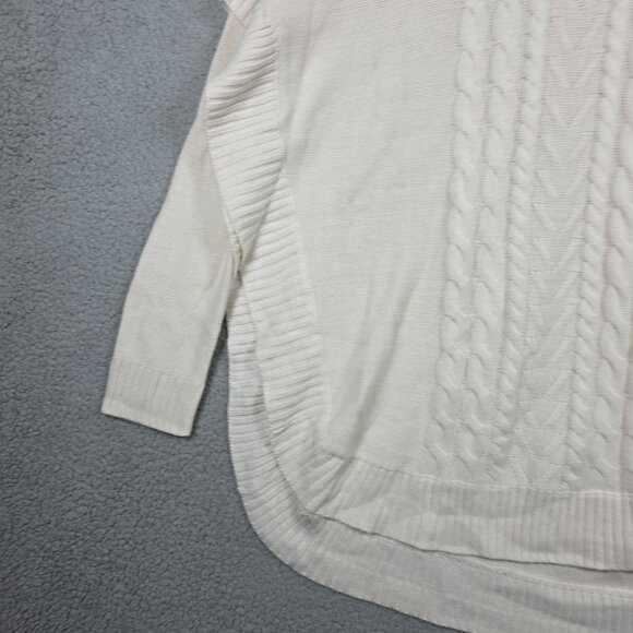 Francescas Sweater Womens Size L/XL Taupe Emma Cable Knit Poncho Cowl Neck NWT - Picture 4 of 9